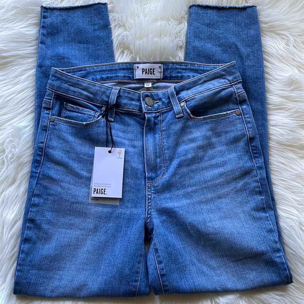 PAIGE Hoxton Crop Distressed Hem Jean - Picture 3 of 8